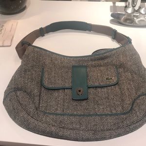 Lacoste herringbone tweed shoulder bag